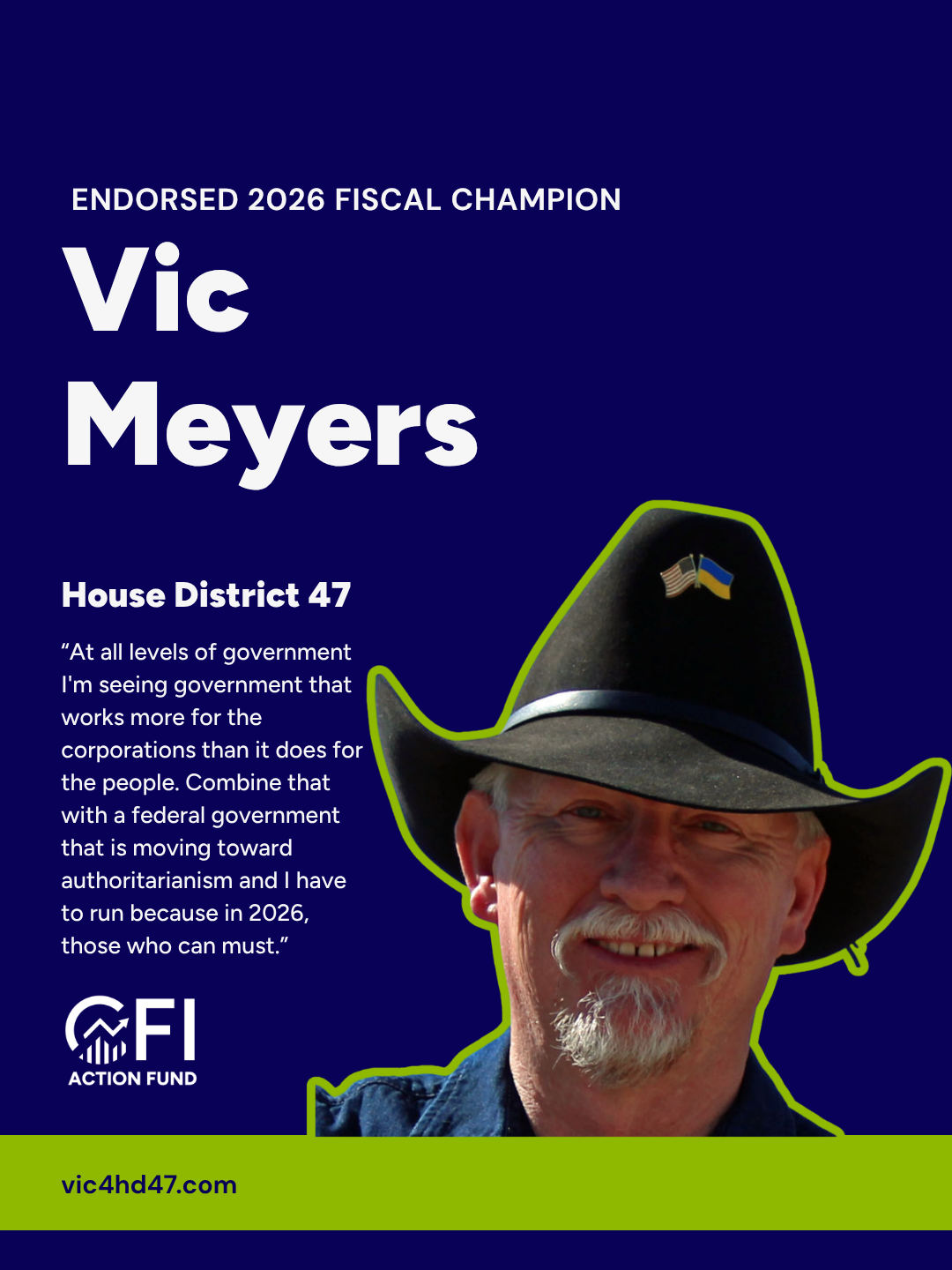 Colorado Fiscal Institute Action Fund endorses Vic Meyers for Democracy, State House D47 Colorado